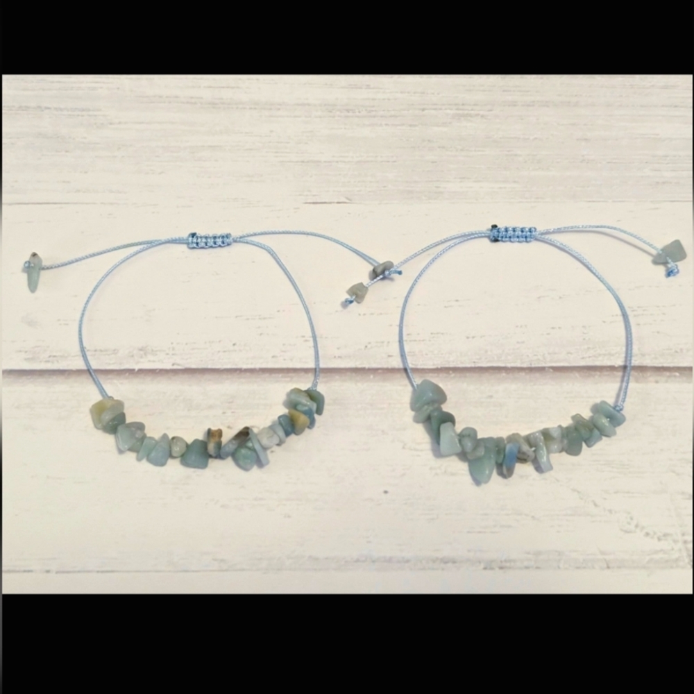 Set of 2 best friends blue Aventurine bracelets